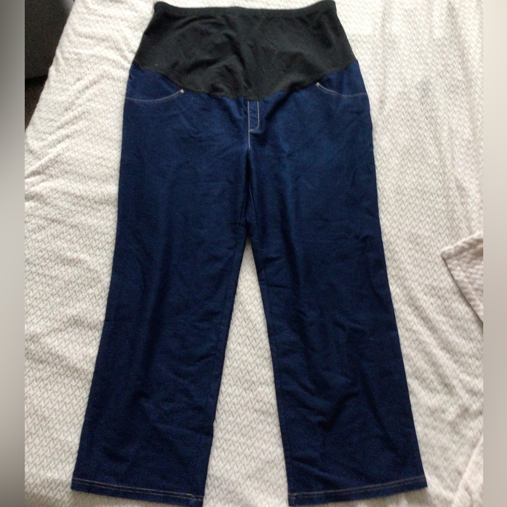 Time and Tru Black and Blue Maternity Pants